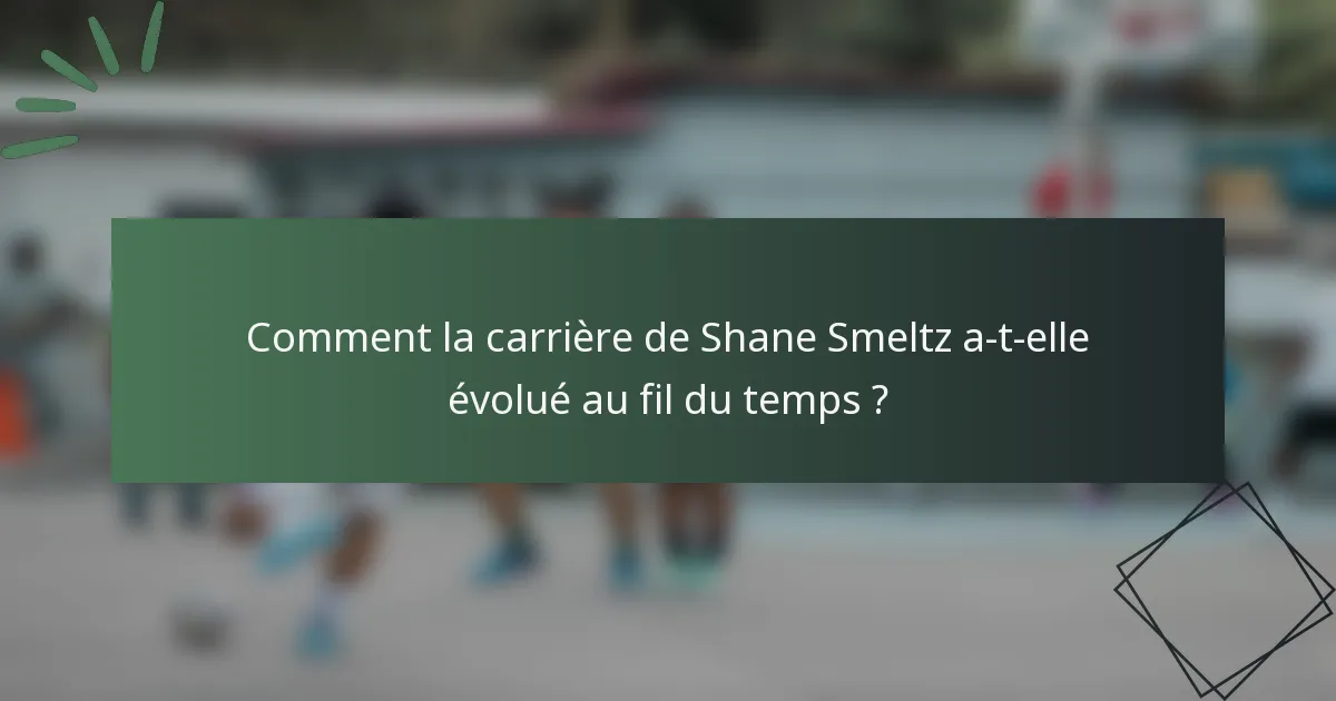 Comment la carrière de Shane Smeltz a-t-elle évolué au fil du temps ?
