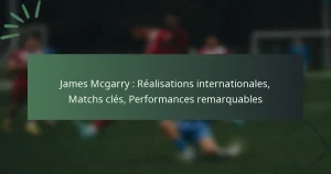 James Mcgarry : Réalisations internationales, Matchs clés, Performances remarquables